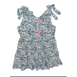 Simply Southern Women's Dress Sz XL Gathered Tie Straps- NWT washed-‎ $68 Msrp